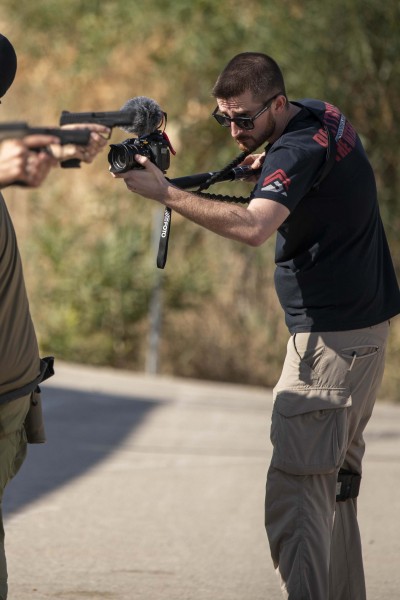 Ben filming in the middle east with Instructor Zero